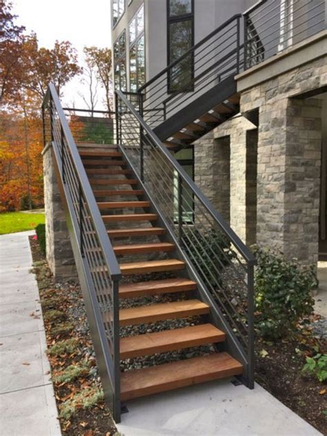 However, the adaptability of the metal and modern methods of treatment allow making various brass is less frequently used for outdoor and interior metal stair railing. Amazing 30 Unique Outdoor Wooden Stairs Ideas That Will ...