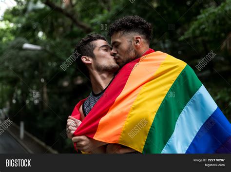 Gay Couple Kissing Image Photo Free Trial Bigstock