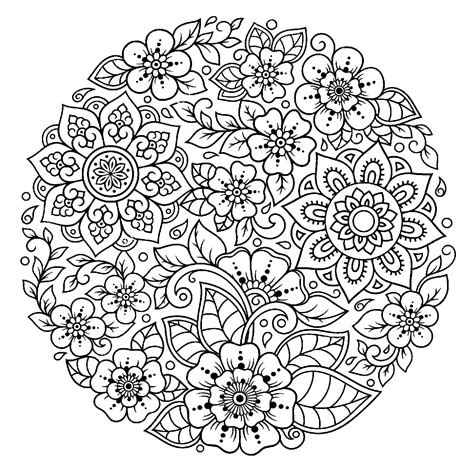 Flowers Mandala Coloring Page Page For Adults Coloring Home