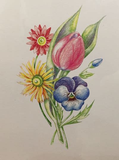 See more ideas about flower drawing, drawings, flower art. Drawing a Bouquet of Flowers with Colored Pencils - Main ...