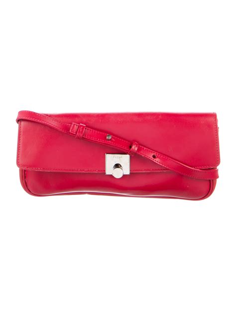 Furla Leather Clutch Red Clutches Handbags Wfu28796 The Realreal