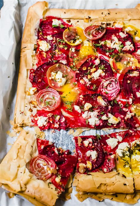 Beet Phyllo Tart With Feta And Fresh Thyme