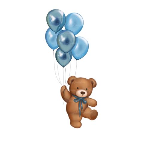 Teddy Bear Png Teddy Bear Clipart Oso Con Globo Baby Etsy México