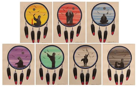 Seven Grandfather Teachings Native Art Painting Native American Art