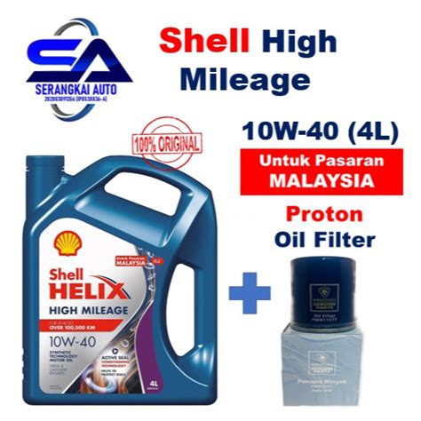 New Botol Original Proton Oil Filter Shell Helix High Mileage Semi