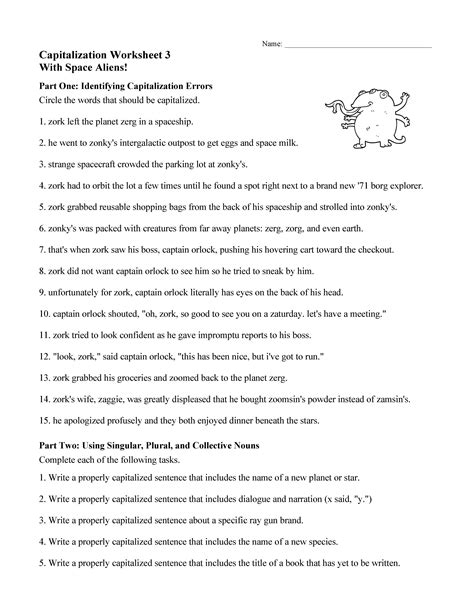Capitalization Worksheets Lessons And Tests Language Arts Activities
