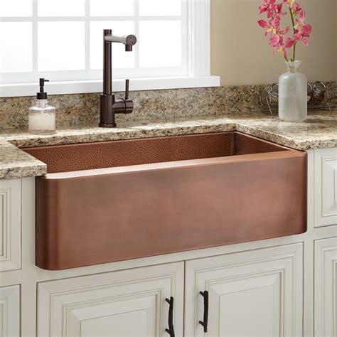 Because farmhouse sinks jut out in front of cabinets and countertops, they make more of a design statement than other sink styles, something we yes. 30" Raina Copper Farmhouse Sink - Kitchen