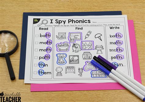 Phonics Worksheets I Spy Bundle A Teachable Teacher