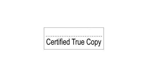 Certified True Copy Stock Stamp Os 8 38x14mm