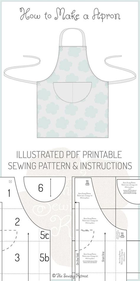Apron Pdf Sewing Pattern And Instructions Etsy Uk Printable Sewing