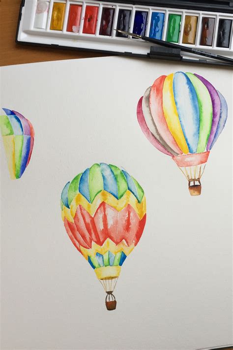 Hot Air Balloons Original Watercolour Paintings Balloon Painting Hot