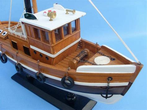 Buy Wooden Knot Working Model Fishing Boat 16in Model Ships