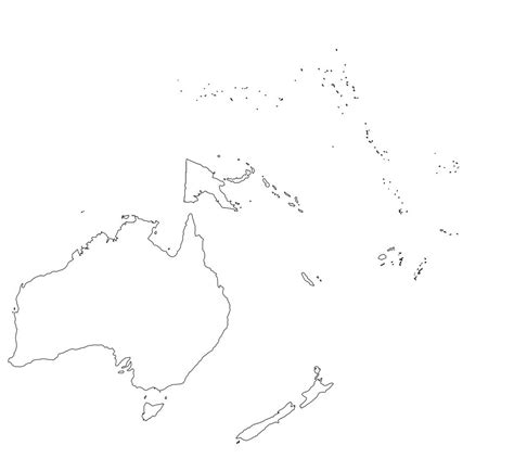 ⊛ Mapa De Oceanía 🥇 Australia Islas Político Físico Y Mudo
