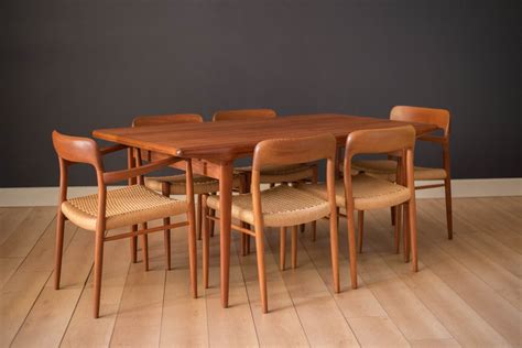 Vintage Danish Set Of Six Teak Niels Moller 75 And 56 Dining Chairs