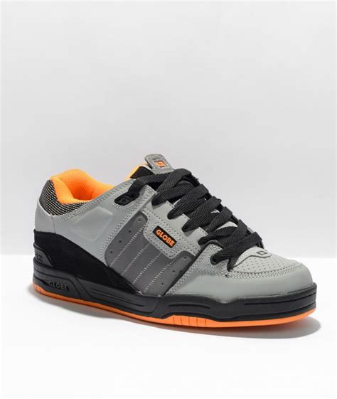 Globe Fusion Black Grey And Orange Skate Shoes