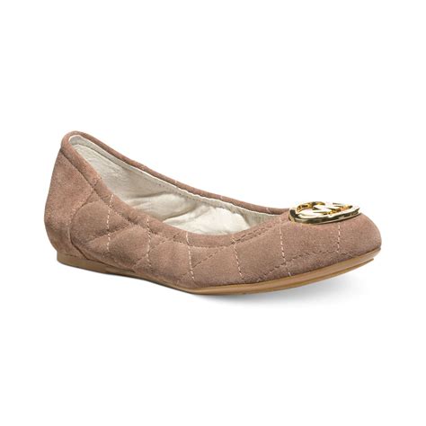 Lyst Michael Kors Fulton Quilted Ballet Flats In Brown