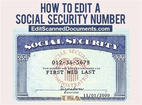 The social security card is the identity card that carries the social security number of people in the united states of america. How to Edit Social Security Number and Card SSN PSD Template | Social security card, Card ...