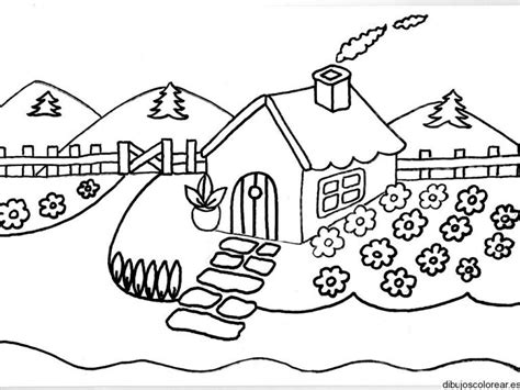 Casa De Campo Para Colorear Dibujo De Una Casa Con Chimenea Y Humo