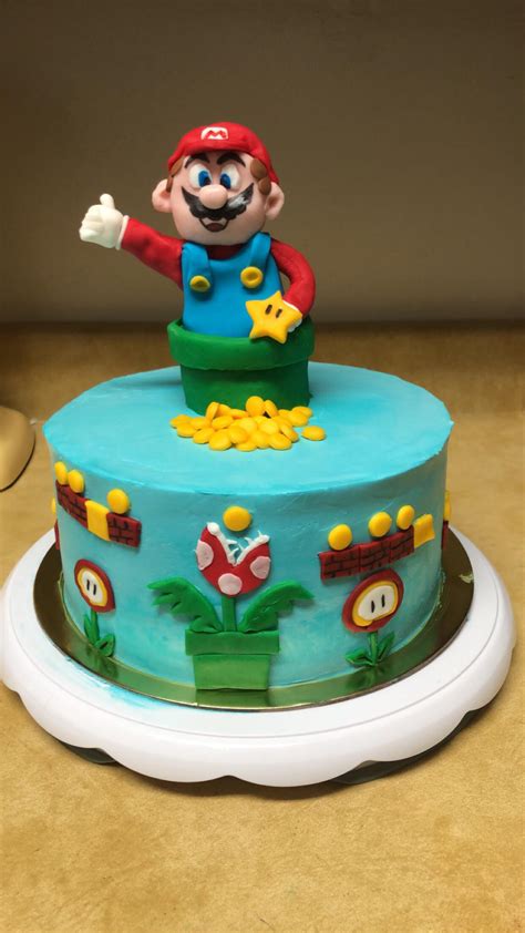 Super Mario Cake For A Sweet Boys Birthday Everything Is Handmade And