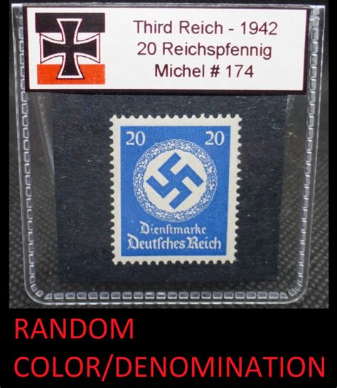 Nazi Germany Swastika Stamp 1934 1944 Third Reich Ww2 Reichspfennig