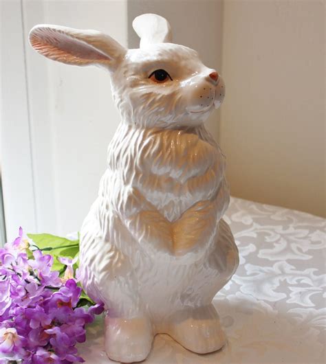 Vintage Bunny Rabbit Figurine Large Ceramic