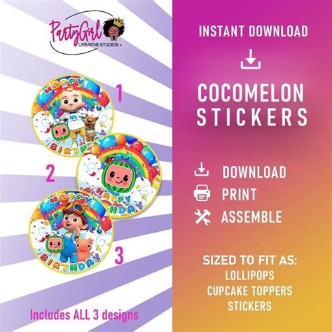 Instant Download Cocomelon Cupcake Toppers Cocomelon Etsy In 2022