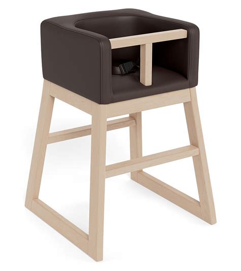 Monte Design Tavo High Chair Clear Maple Base Brown Enviroleather