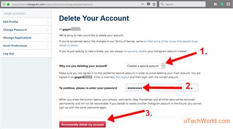 Follow the link to the instagram account deletion page on any of your internet browsers to begin the process. How To Delete Instagram Account From Browser - oTechWorld.com