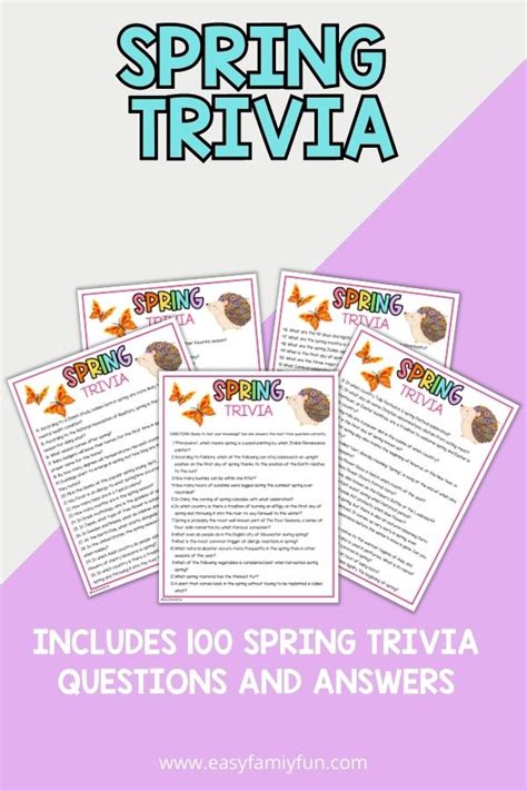 100 Beautiful Spring Trivia Questions And Answers