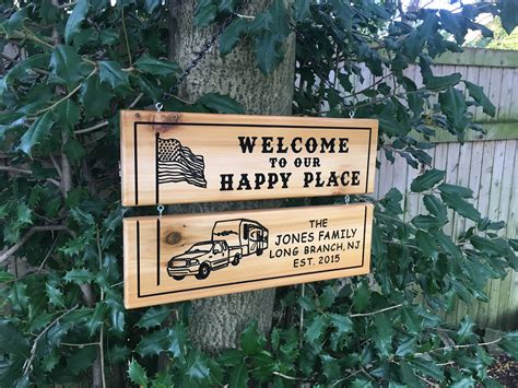 Personalized Camping Sign Custom Wooden Campsite Sign Etsy