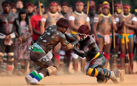 Brazils Yawalapiti Tribe Take Part In A Ritual To Honour The Dead