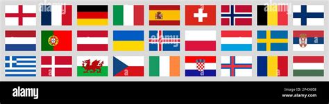 Flag Set Europe Countries Icons Stock Vector Image And Art Alamy