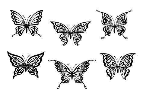 Butterfly Tattoos Silhouettes 11230881 Vector Art At Vecteezy