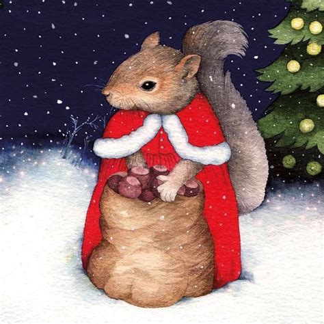 Museums Galleries Santa Squirrel Pack Of Charity Christmas Cards