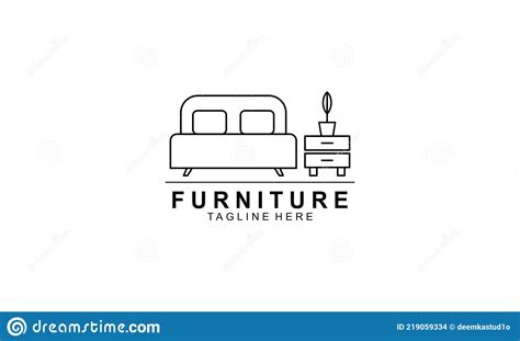 Interior Minimalist Room Gallery Furniture Logo Design Vector Stock