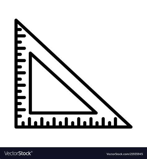 Triangle Ruler Outline Icon Royalty Free Vector Image