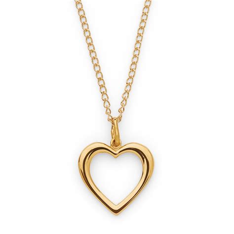 10k Yellow Gold Open Heart Necklace Jewelry Pendants And Necklaces