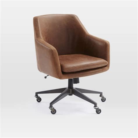 Helvetica Leather Swivel Office Chair Leather Office Chair Swivel