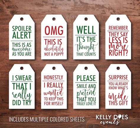 Funny Christmas Gift Tags Favor Tags Holiday Cards Etsy