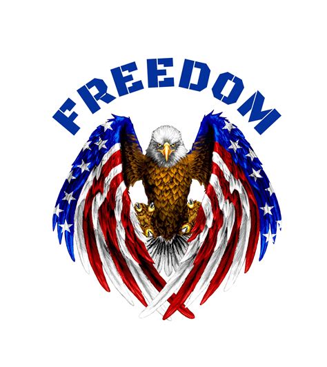 Freedom Bald Eagle Flag Decalfull Color Decal Patriot Decal Etsy