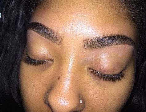 follow tropic m for more ️ waxed eyebrows dark skin makeup thick eyebrow shapes