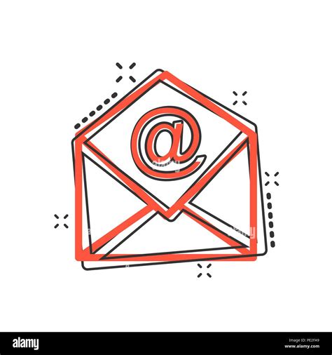Vector Cartoon Mail Envelope Icon In Comic Style Email Sign