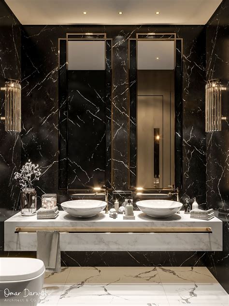 Guest Toilet On Behance Washroom Design Modern Luxury Bathroom