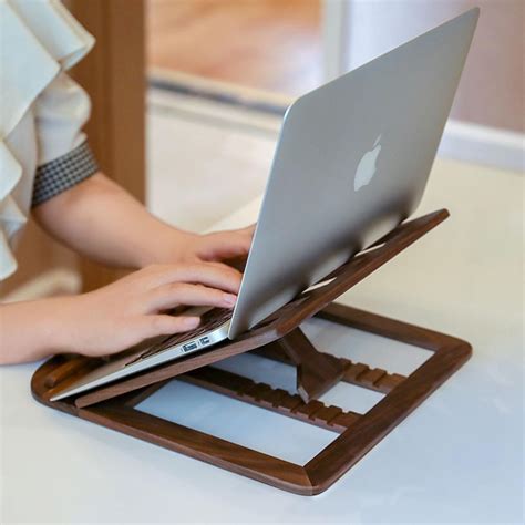 Adjustable Laptop Stand Wood Laptop Stand Holder For Macbook Etsy In