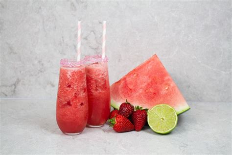 Watermelon Strawberry Mocktail With Lime The Mindful Mocktail