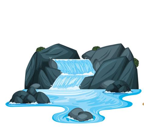630 Clip Art Of Waterfall River Stock Illustrations Royalty Free