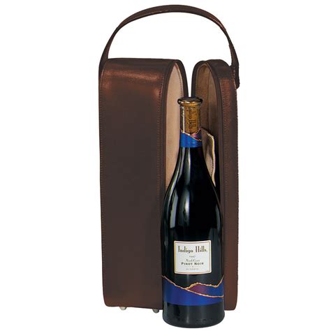 Royce Leather Single Wine Carrying Case Genuine Leather
