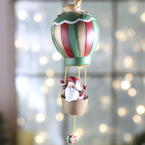 Hot Air Balloon Christmas Ornament Iridescent Glass Hot Air Balloon