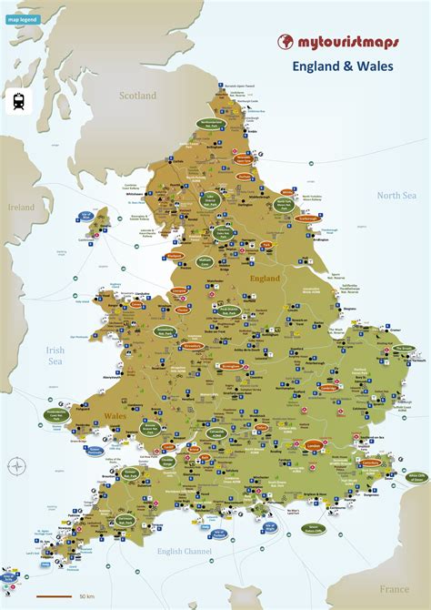 Travel And Tourist Map Of England And Wales Rmaps
