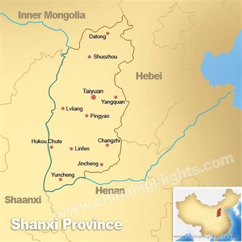 Shanxi Map Map Of Shanxis Tourist Attractions And Cities